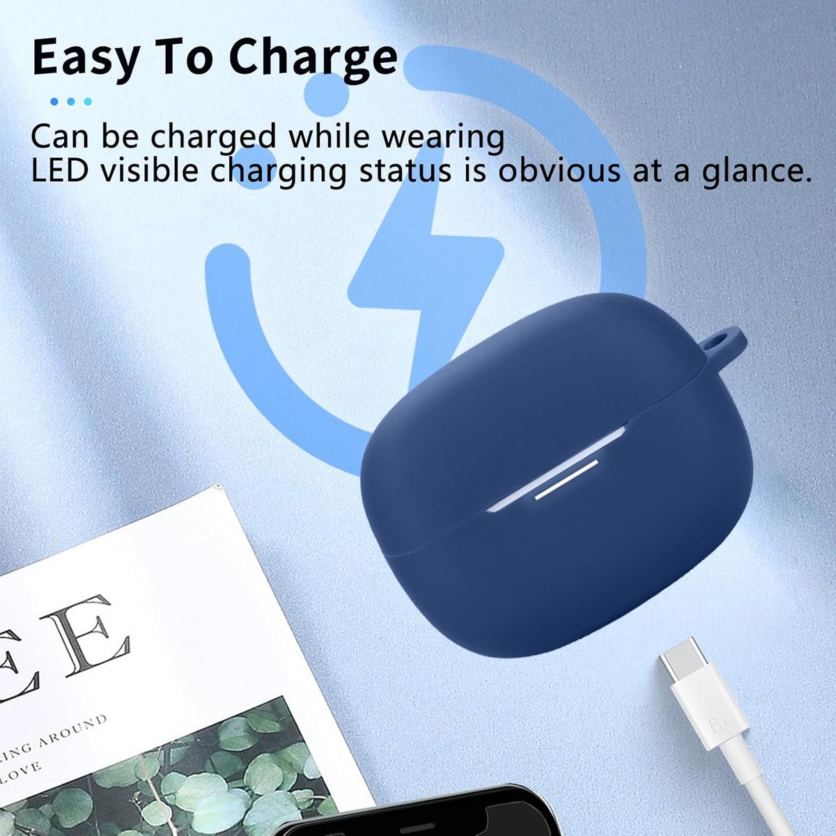 GENERICO - Funda de silicona para auriculares Xiaomi Redmi Buds 6 Pro - Azul