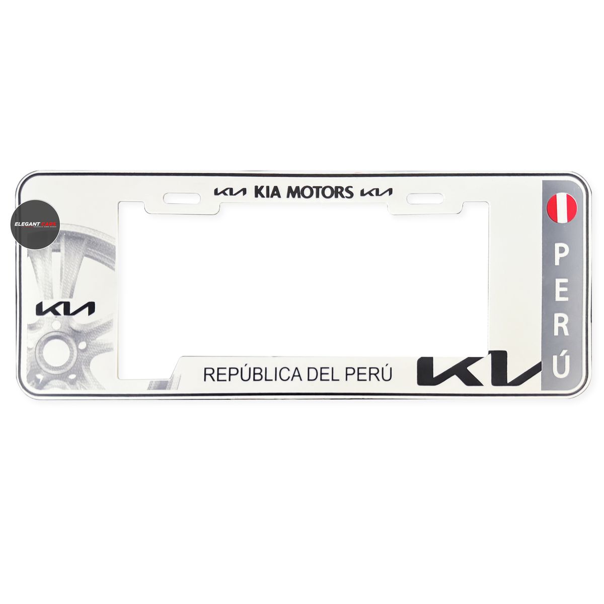 GENERICO - Set Portaplacas Estilo europeo KIA elegante premiun