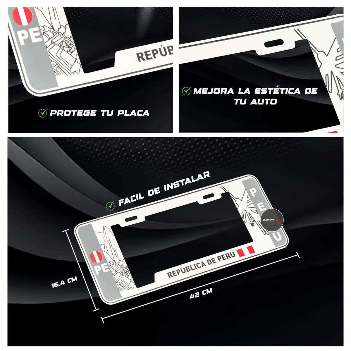 GENERICO - Set Portaplacas Estilo europeo perú elegante premiun