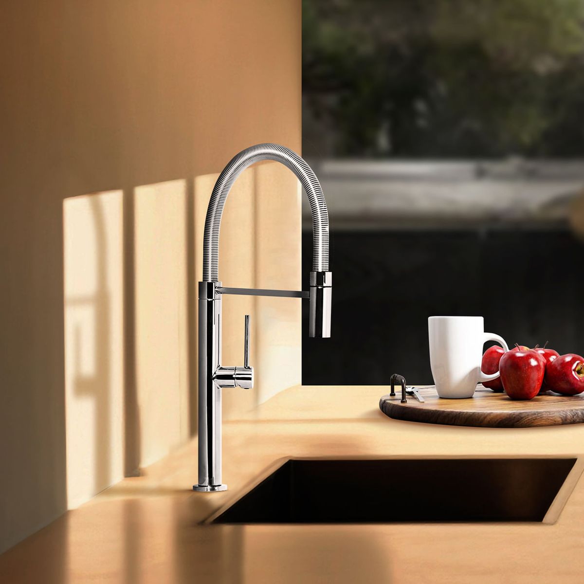 VAINSA - Grifería Mezcladora Monocomando Lavadero Pico Flexible Resorte Bali Vainsa