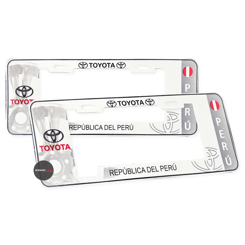 GENERICO - Set Portaplacas Estilo europeo TOYOTA elegante premiun