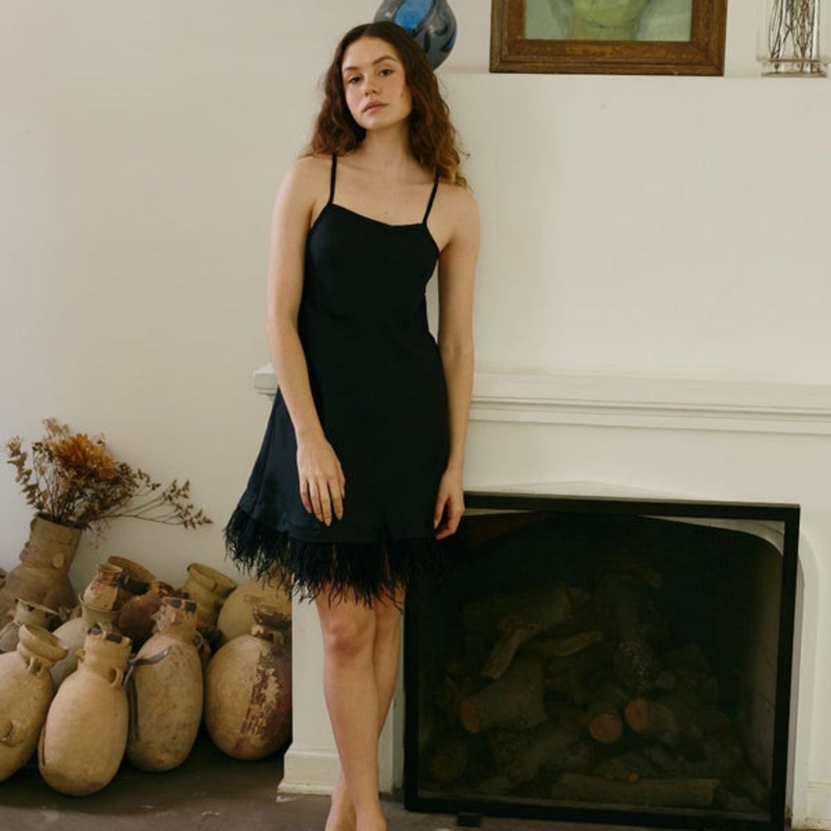 PLUMAS - Vestido Slip Lexi Silk Negro