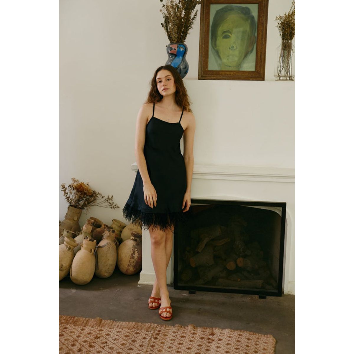 PLUMAS - Vestido Slip Lexi Silk Negro