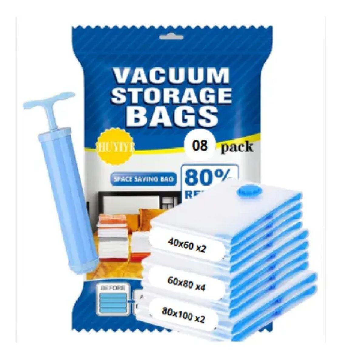 Super Oferta De Bolsas Al Vacio + Succionador Ahorra Espacio, marca GENERICO - Foto Principal
