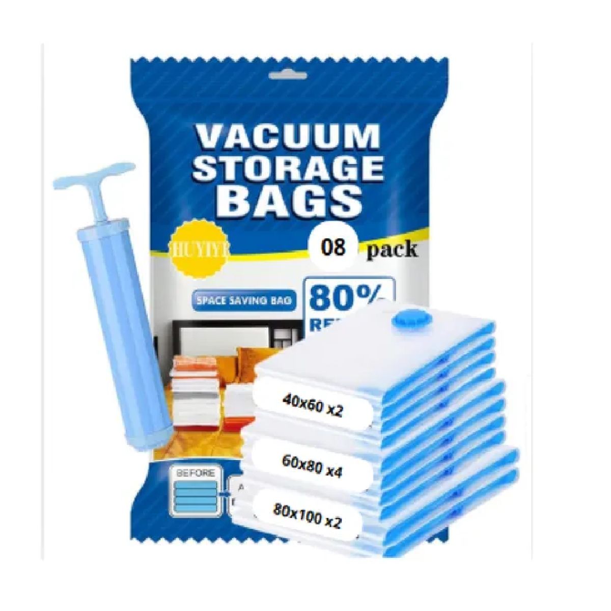 Super Oferta De Bolsas Al Vacio + Succionador Ahorra Espacio, marca GENERICO - Foto Principal