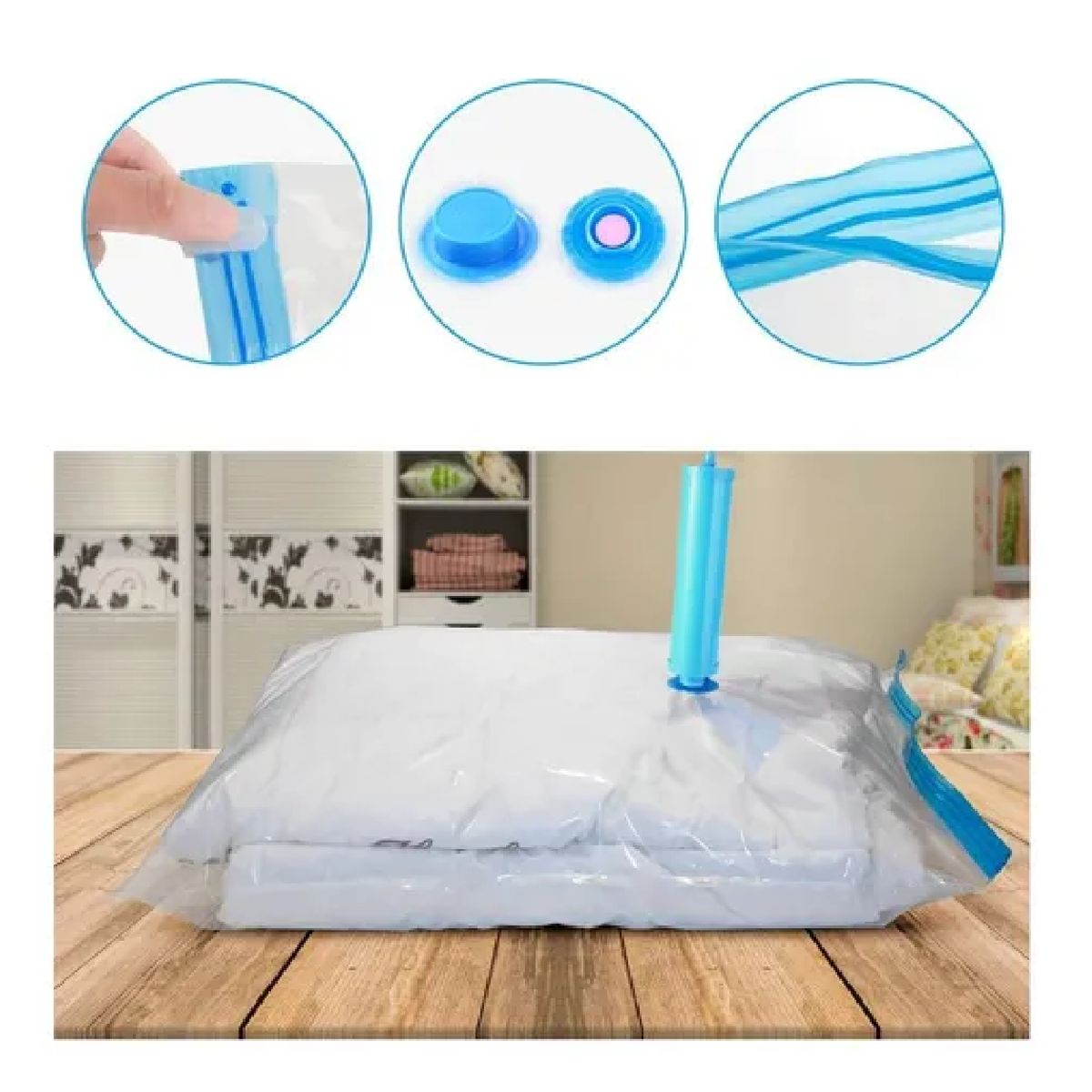 Super Oferta De Bolsas Al Vacio + Succionador Ahorra Espacio, marca GENERICO - Foto 2