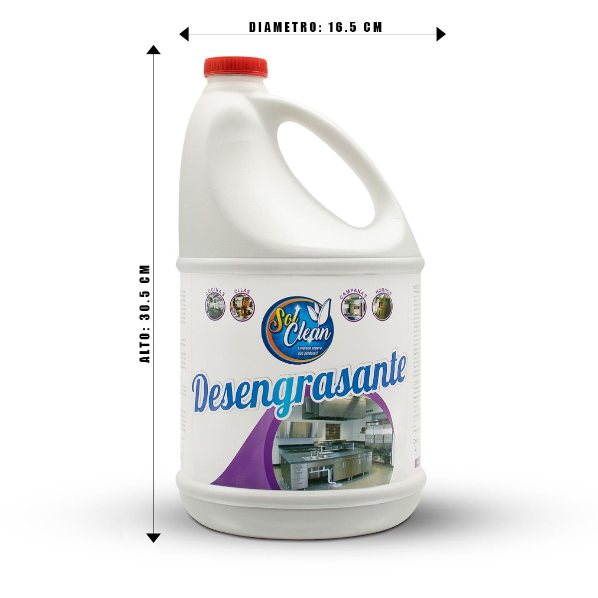 GENERICO - Desengrasante Cocina Liquido Sol Clean 4 Lt