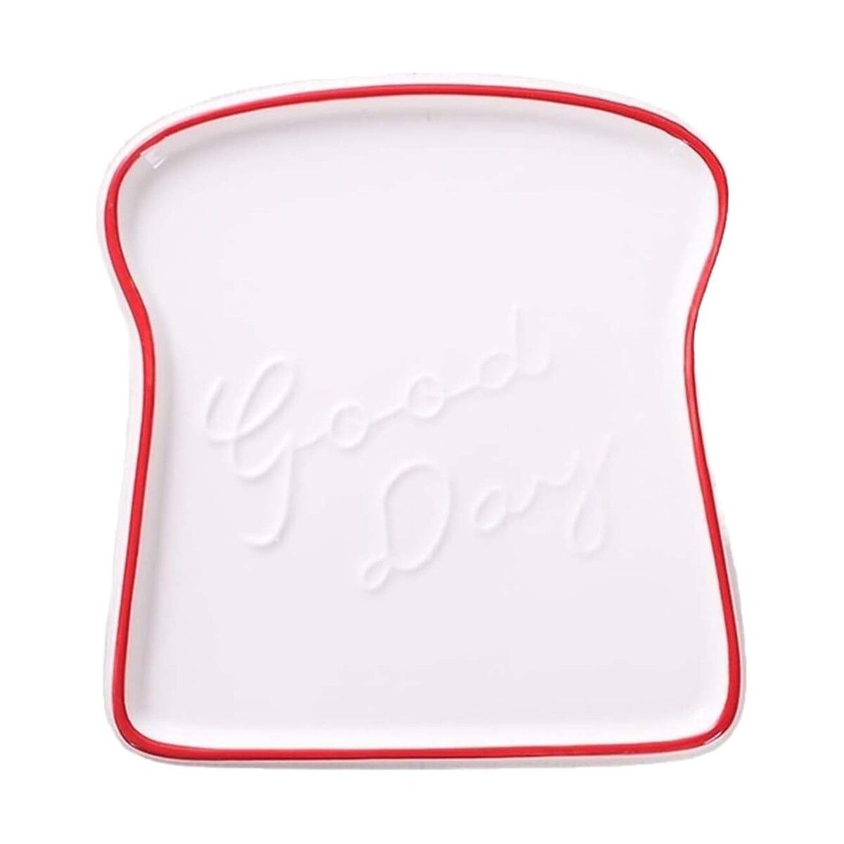 GENERICO - Plato de Ceramica de Pan Tostada para Postres de Color Rojo