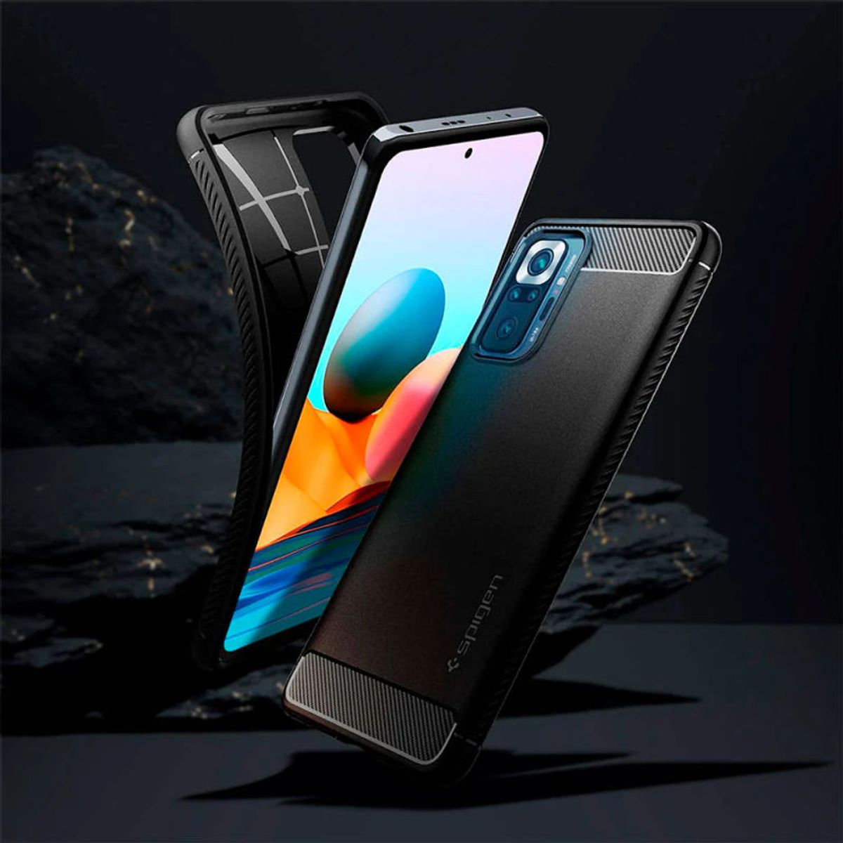 SPIGEN - Case Negro Spigen Para Xiaomi Redmi Note 10 Pro  Note 10 Pro Max