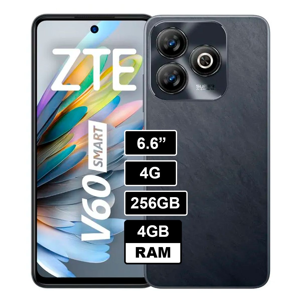 ZTE - Celular ZTE V60 Smart 4GB 256GB NEGRO