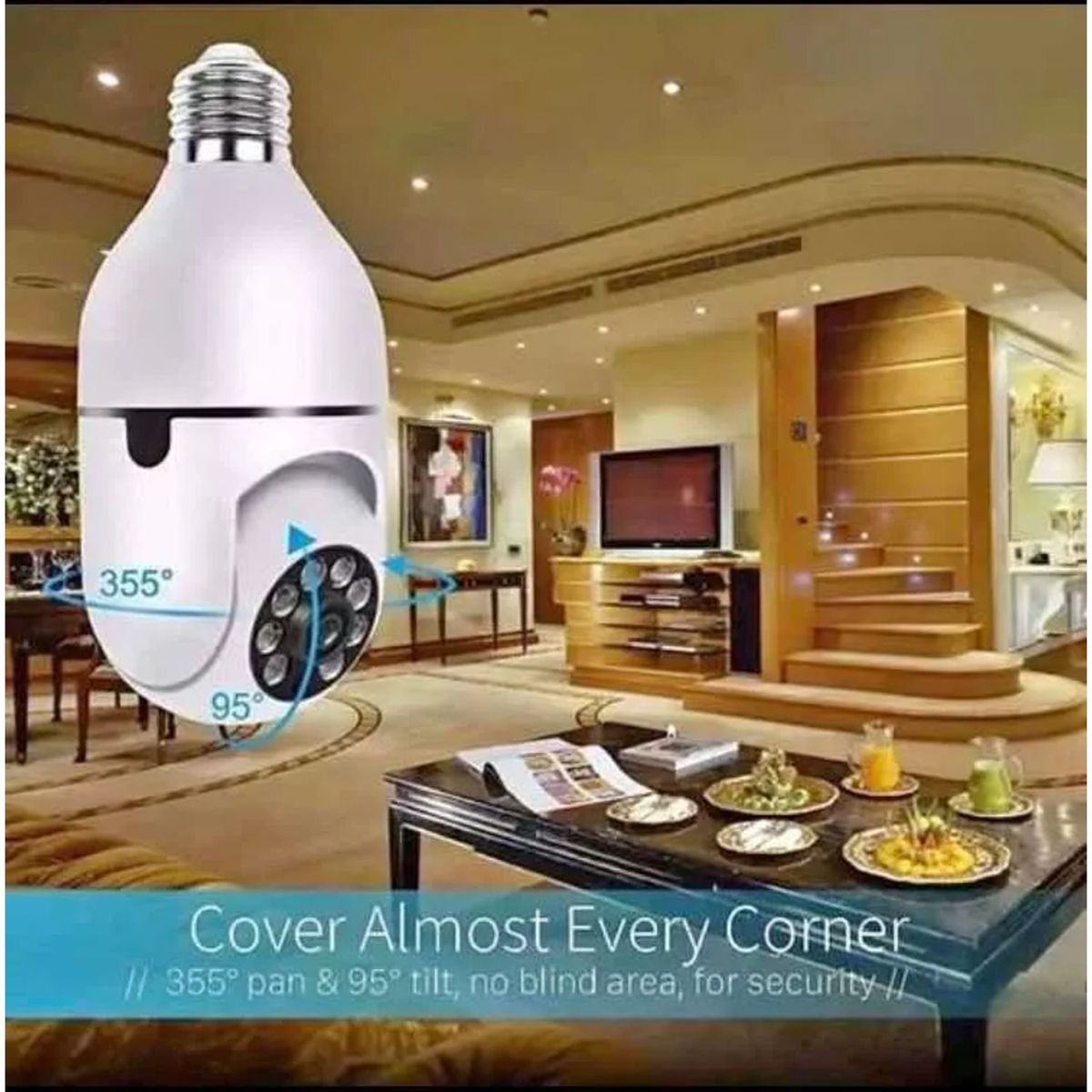 GENERICO - Foco Camara Seguridad Inteligente Vision Nocturna Facil Instalacion Giro 360