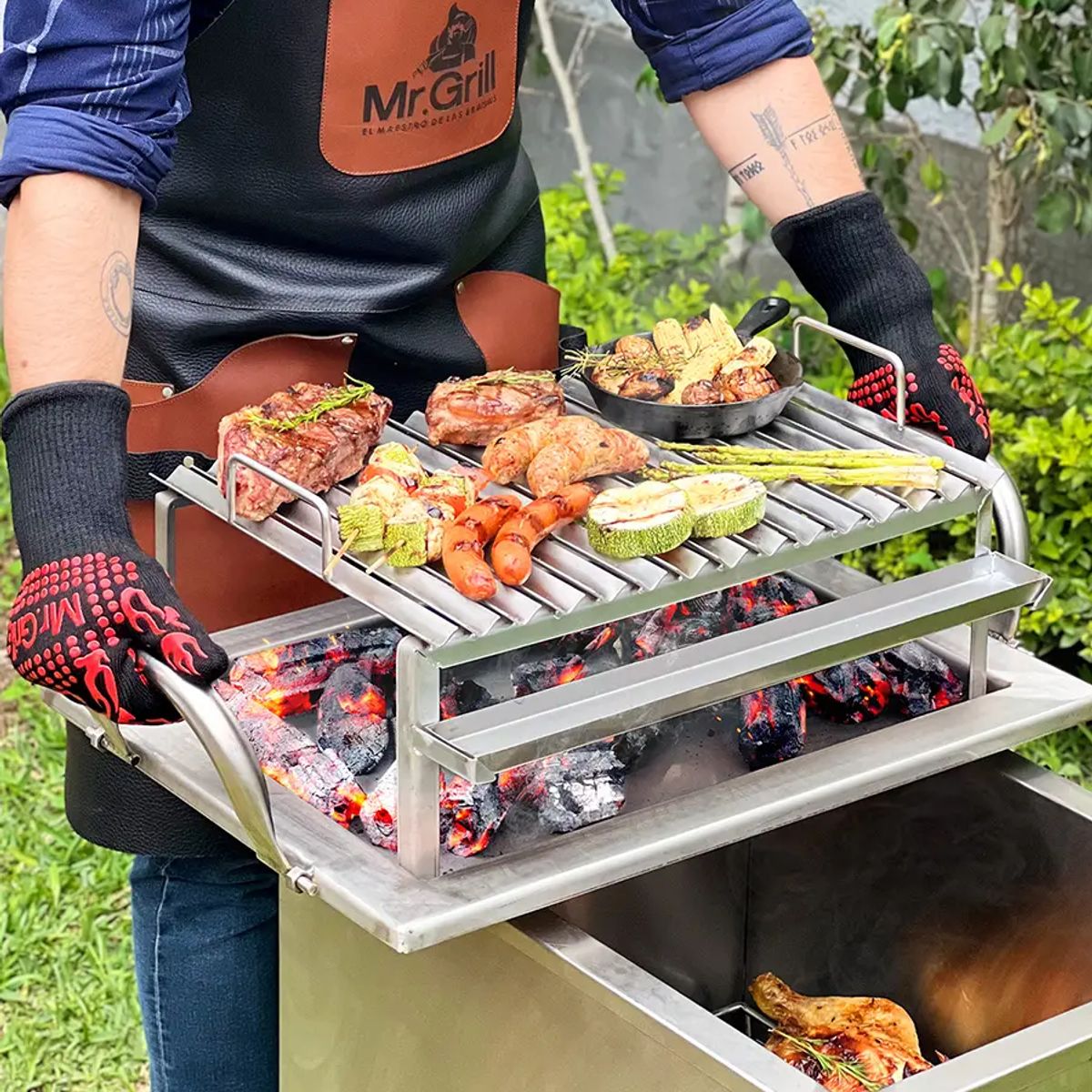 MR GRILL - Guantes De Fuego- Rojos - Mr Grill