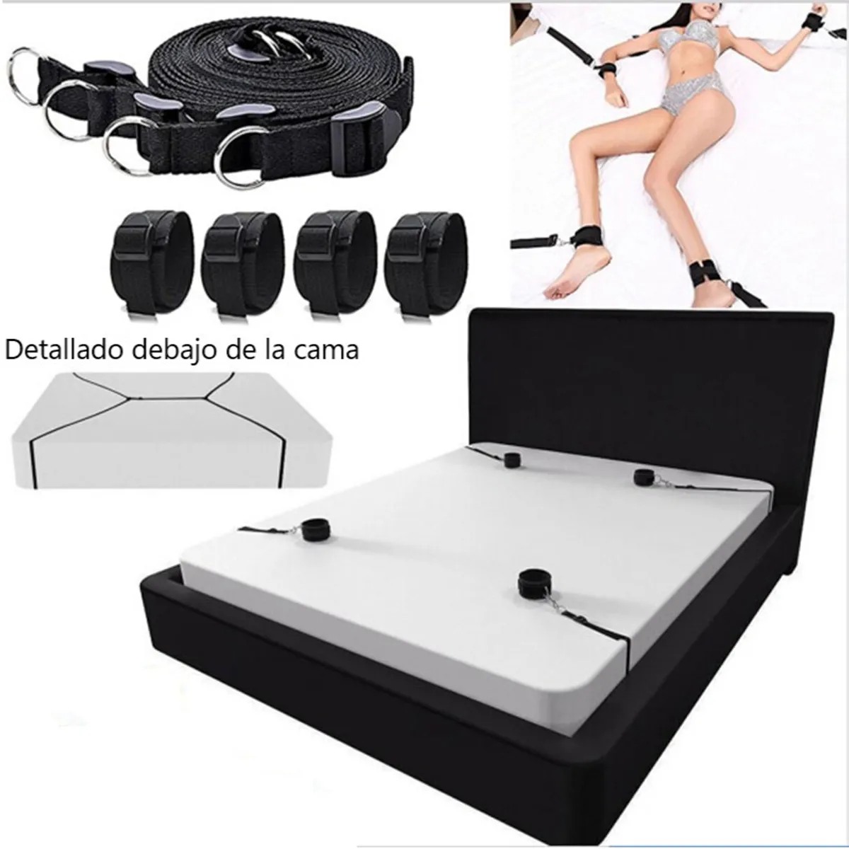 GENERICO - Esposas de pies y manos de Bondage para amarrar