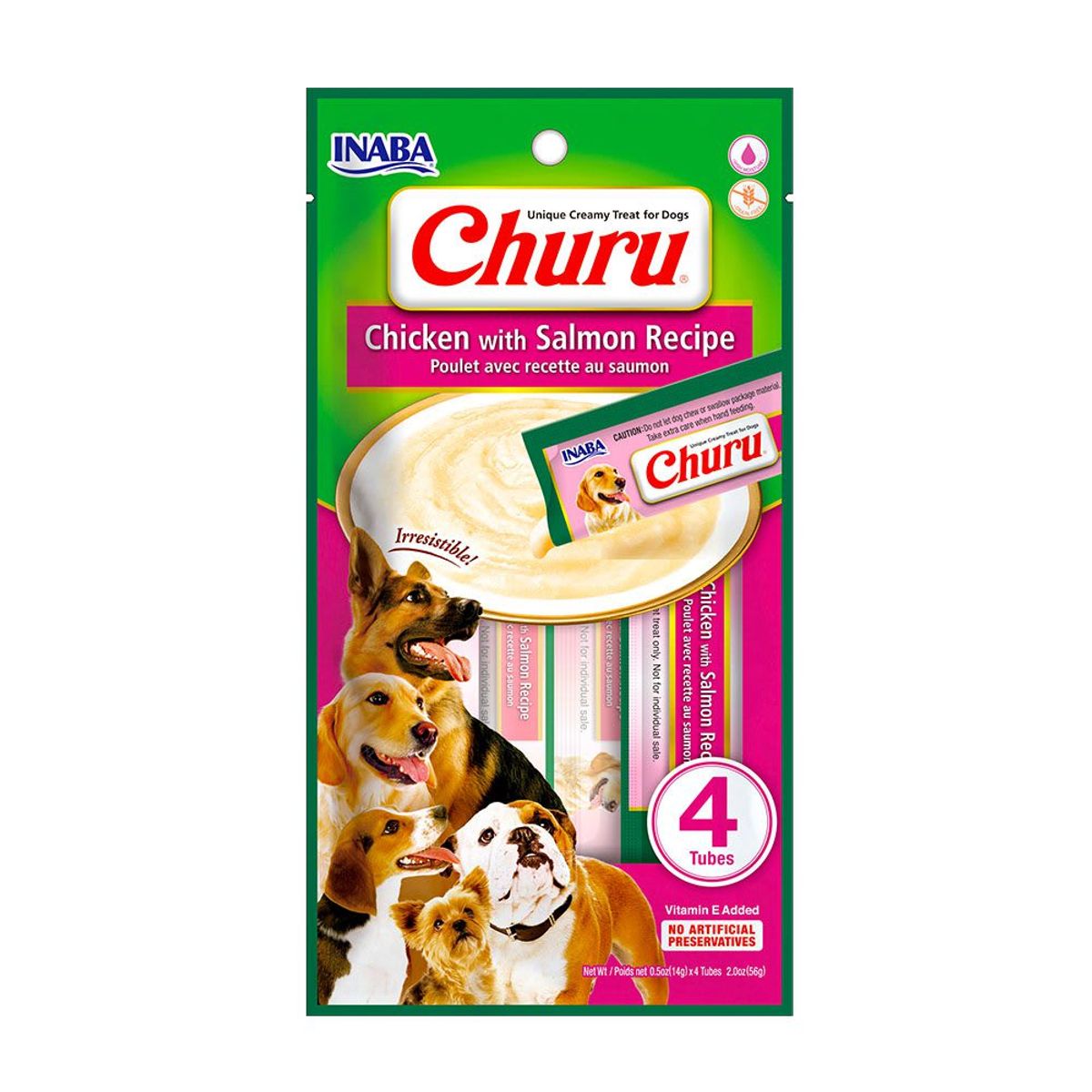 CHURU - Churu Snack Húmedo Para Perro Pollo con Salmón X 4Un