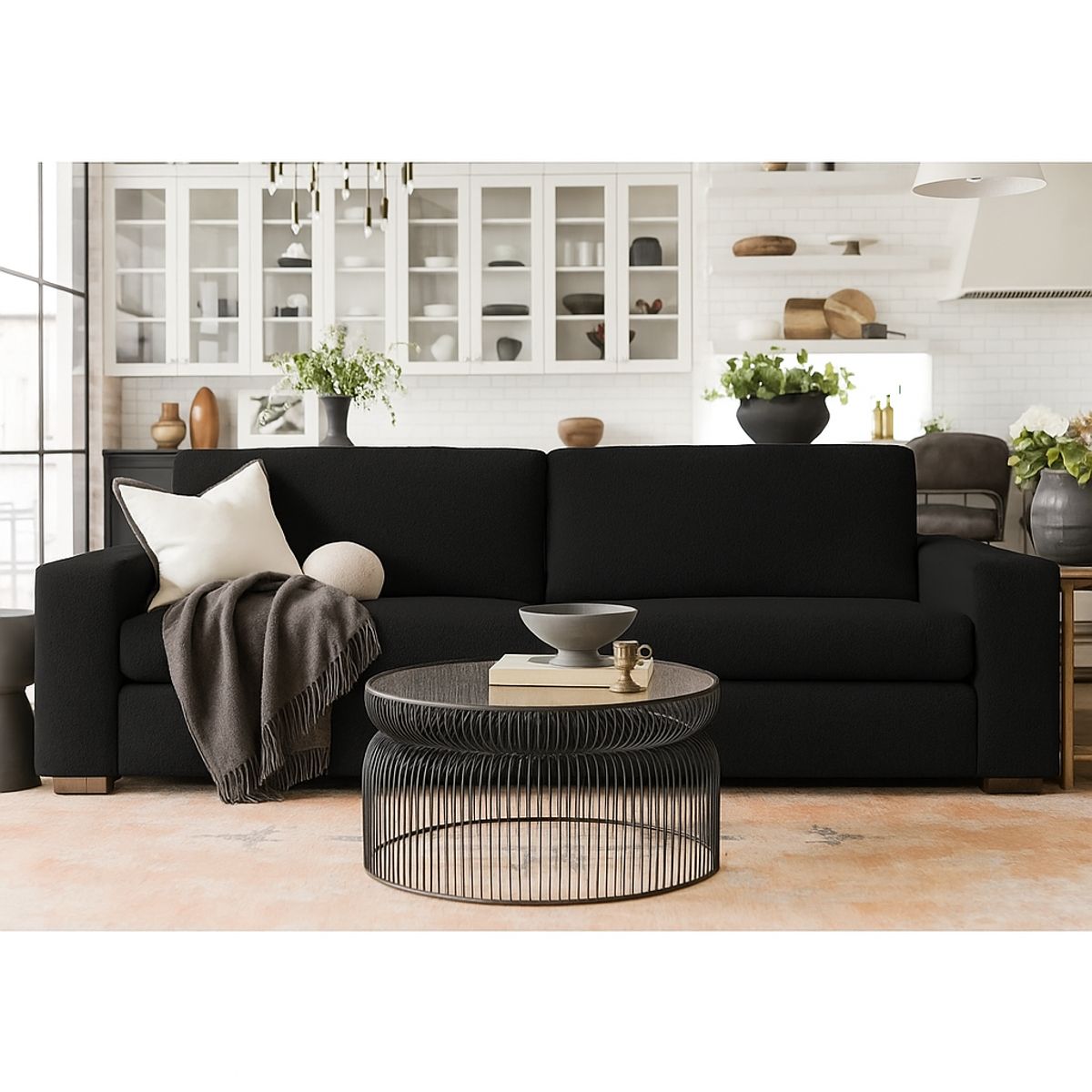 GENERICO - Sofá 2 Cuerpos Catania - Negro