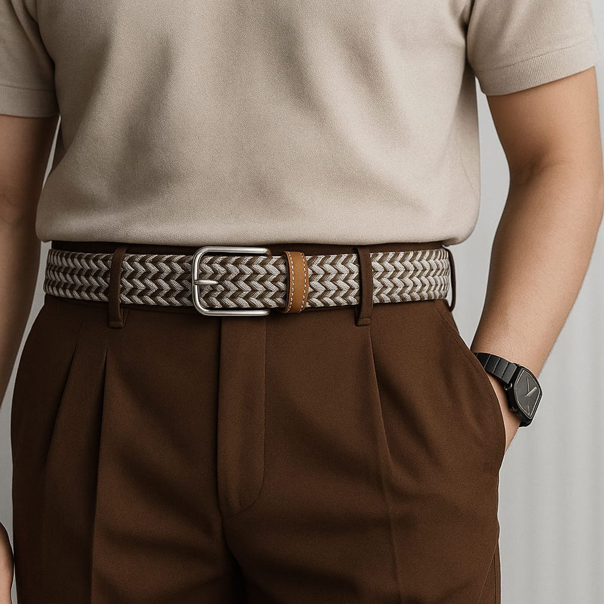 GENERICO - CORREA ELASTICA TRENZADA UNISEX