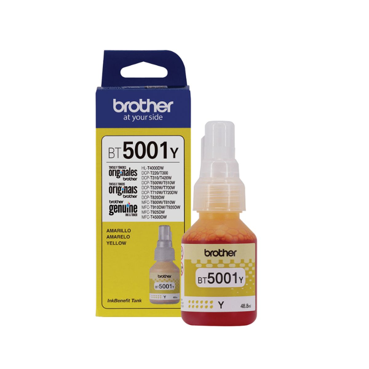 BROTHER - Botella de Tinta Brother BT5001Y Amarillo rinde 5000 páginas