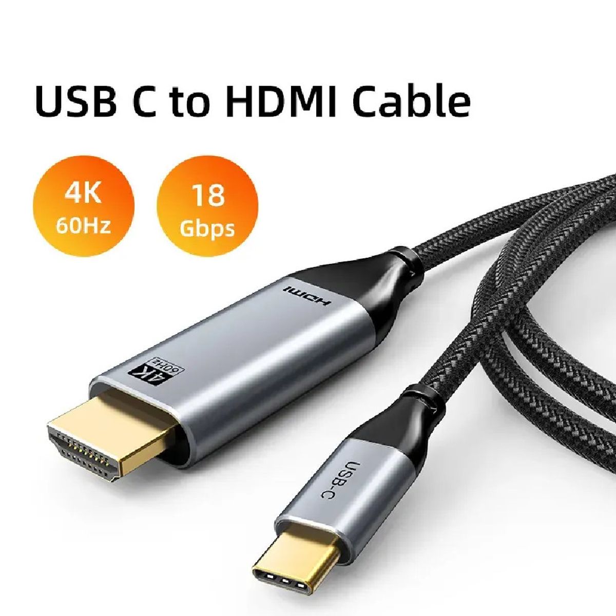 GENERICO - Cable USB-C macho a HDMI macho 4K 60Hz  1.8M CABLETIME CC10K