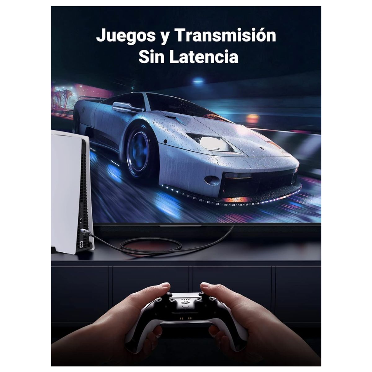 UGREEN - Cable Ethernet UGREEN Cat 8 2 Metros Trenzado - 40 Gbps Alta Velocidad