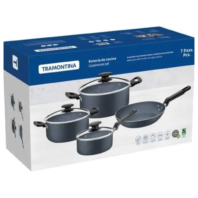 TRAMONTINA - Juego de Ollas TRAMONTINA Max azul 7pzas