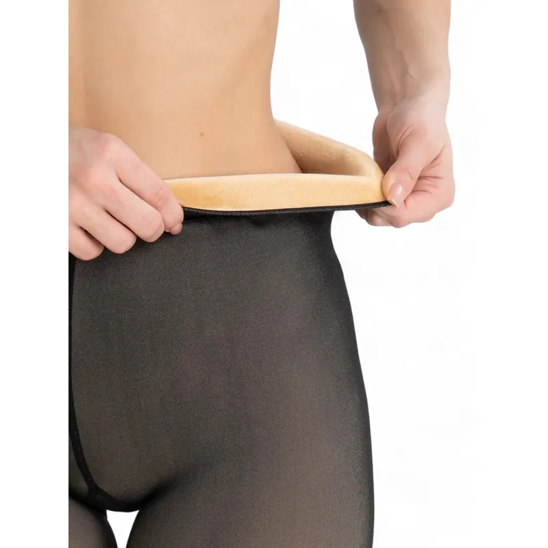 GENERICO - Pantis Mujer Efecto Piel Afelpadas Medias Calentadores