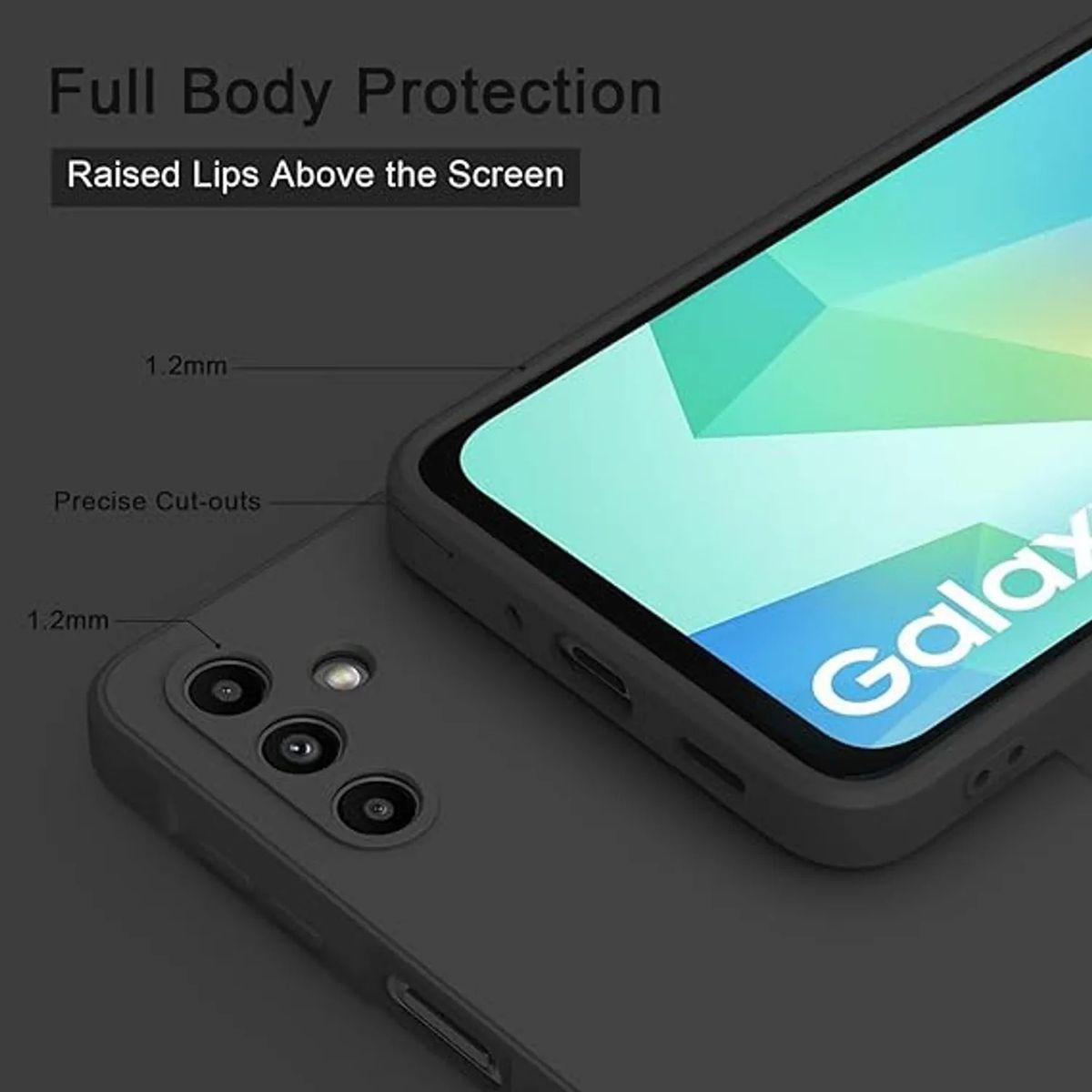 GENERICO - Case Protector para Samsung A16 Silicona Negro