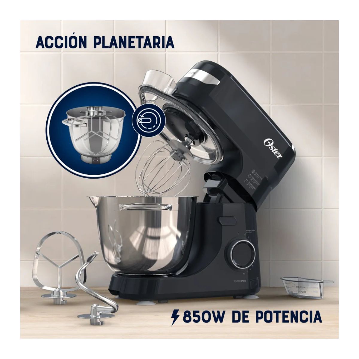 OSTER - Batidora Planetaria de 4L de 12 Velocidades 850W Oster