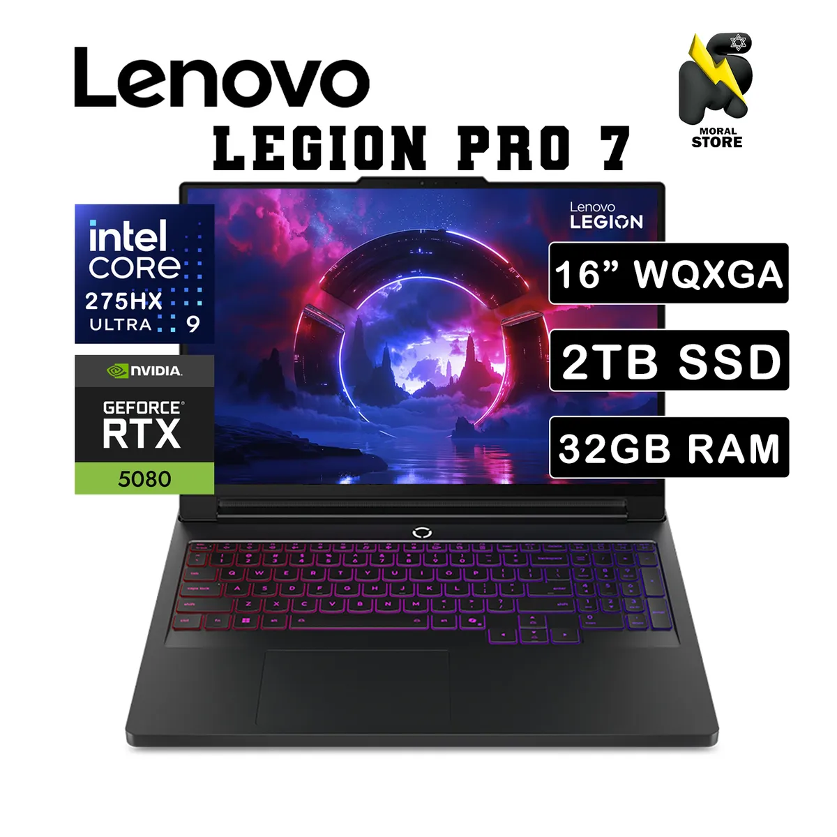 LENOVO - LAPTOP  LENOVO  LEGION  PRO 7 / INTEL  CORE  U9-275HX / 32GB / 2 TB SSD / RTX 5080 / 16" WQXGA OLED