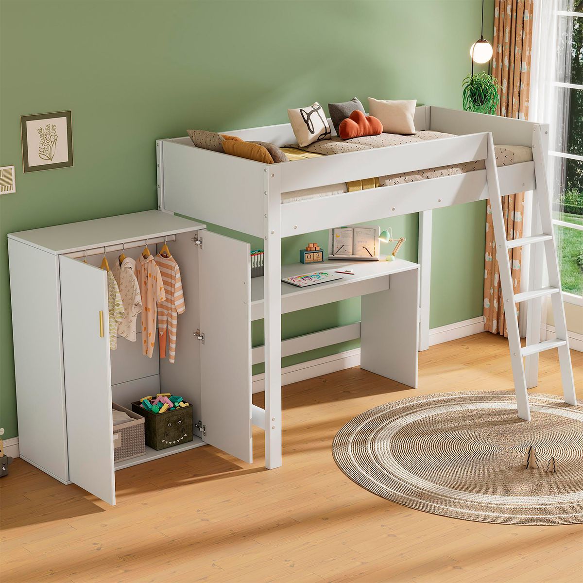 BH BARAKA HOME PREMIUM - Camarote Multifuncional Dolpi - Blanco