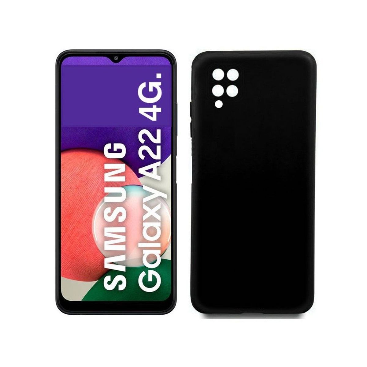 GENERICO - Case Protector para Samsung A22 4G Silicona Negro
