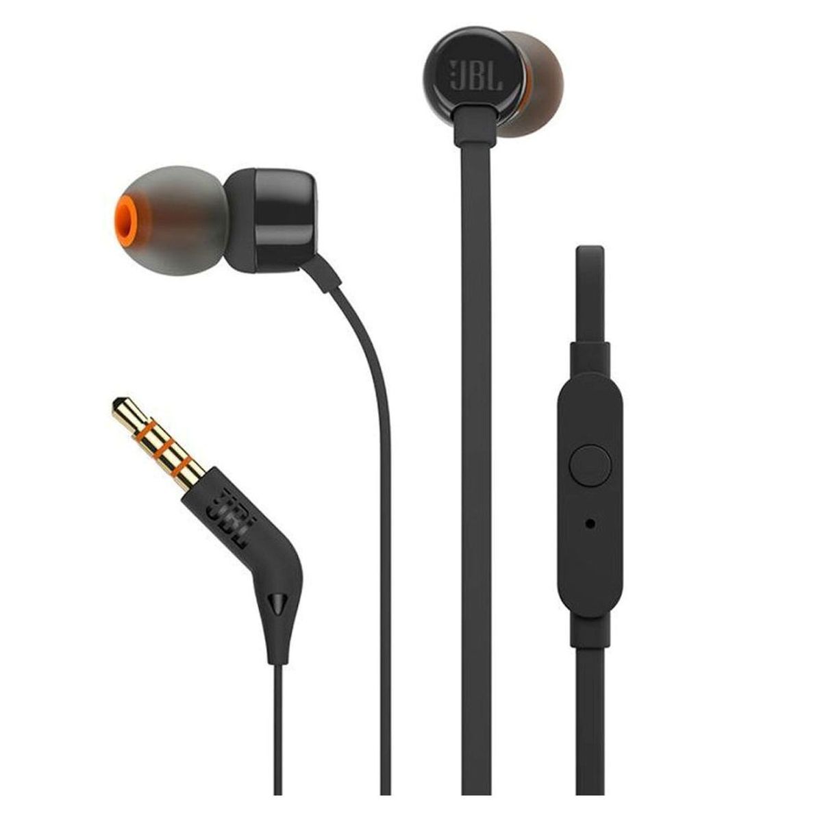 JBL - Audífonos Jbl Tune 110 Negros Con Micrófono Y Conector 3.5Mm