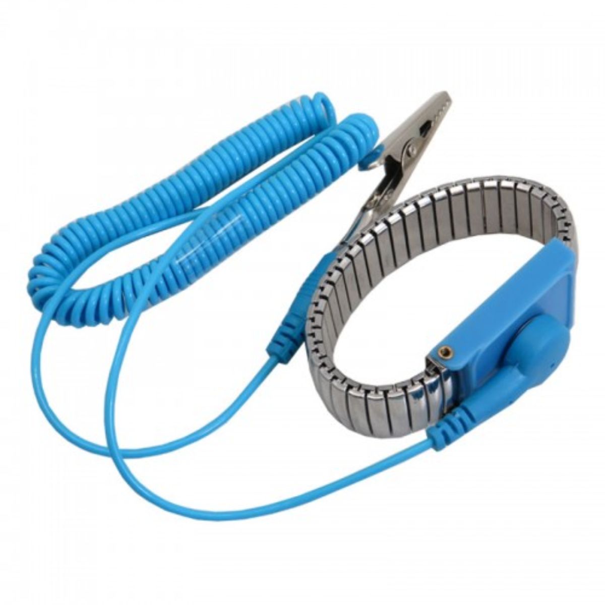 GENERICO - Pulsera Antiestática Metálica Cable Seguridad Reparación Electrónica