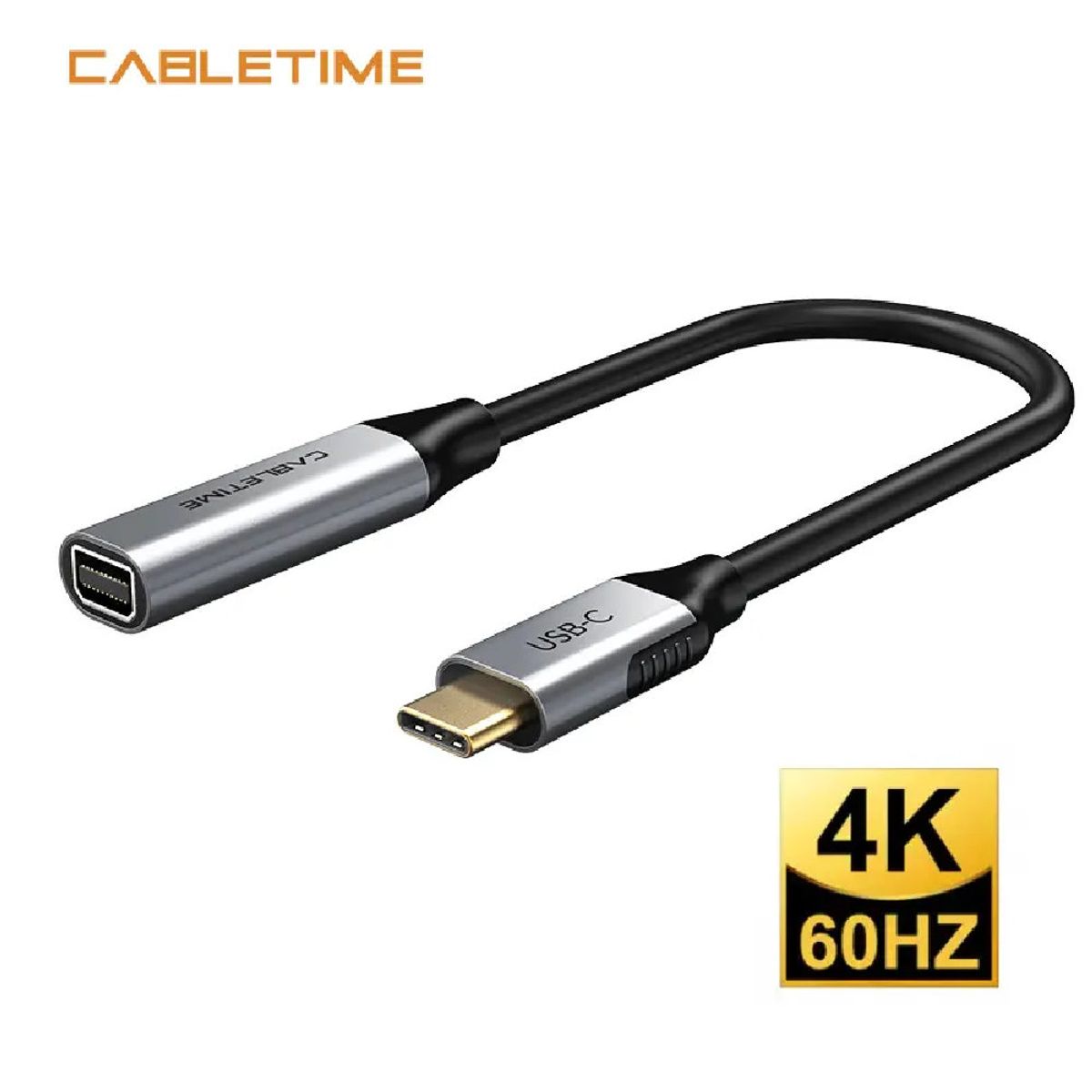 GENERICO - Adaptador de USB-C macho a Mini DisplayPort 4K hembra  CABLETIME CP14A