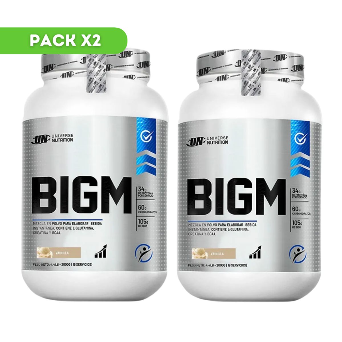 UNIVERSE NUTRITION - BIGM 2KG VAINILLA PACK X2