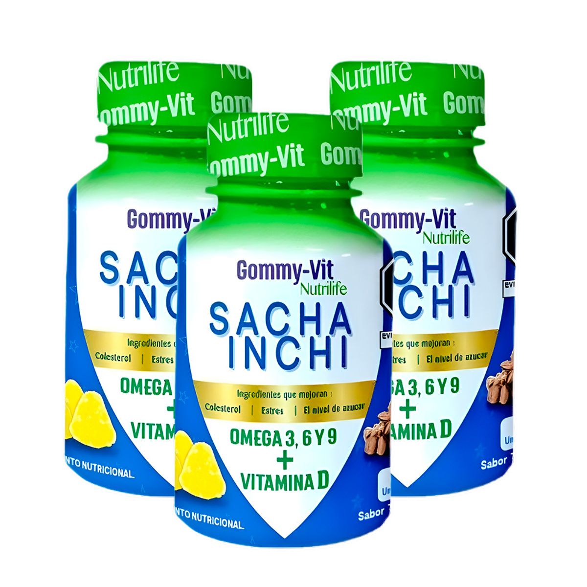 GENERICO - TRI PACK Gomitas con  Sacha Inchi más Vitamina D