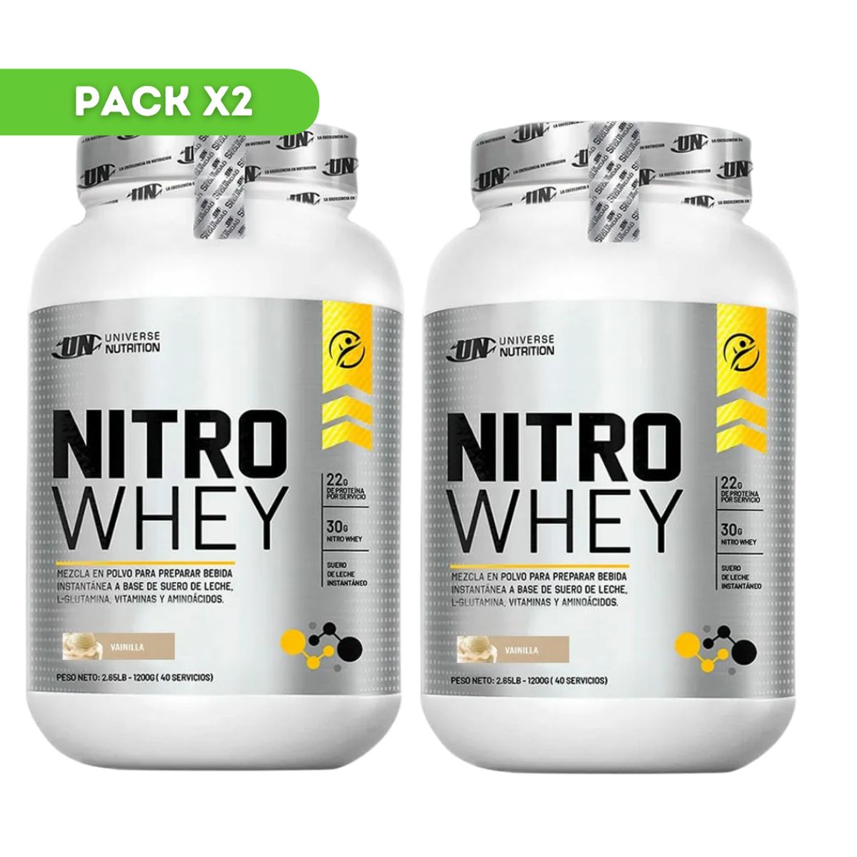 UNIVERSE NUTRITION - NITRO WHEY 1KG VAINILLA PACK X2
