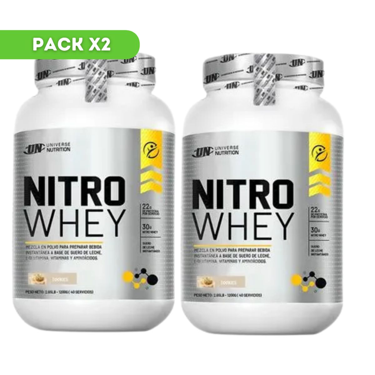 UNIVERSE NUTRITION - NITRO WHEY 1KG COOKIES PACK X2
