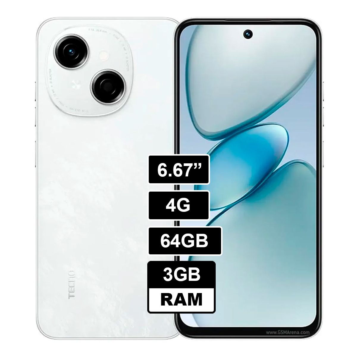 TECNO MOBILE - Celular Tecno GO 1 3GB RAM 64GB BLANCO