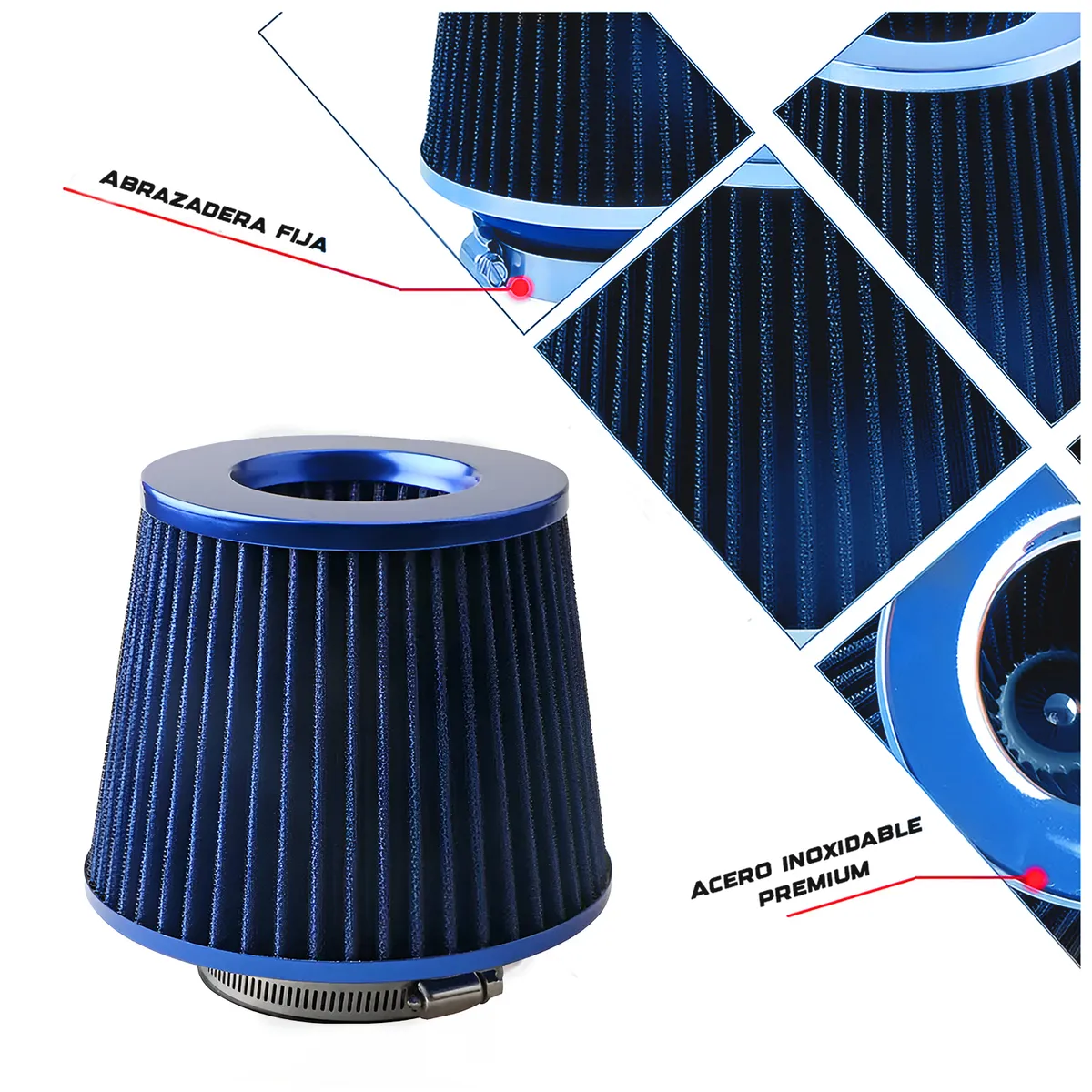 GENERICO - Filtro Conico Universal Azul