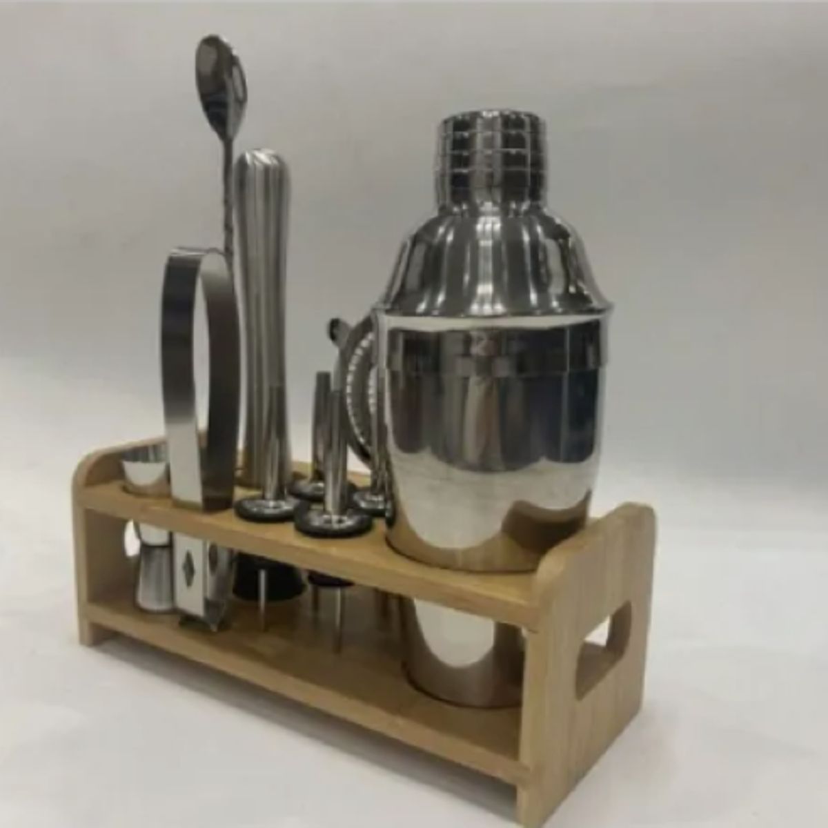 GENERICO - Set De Utensilios De Bar De Acero Inox Con Soporte