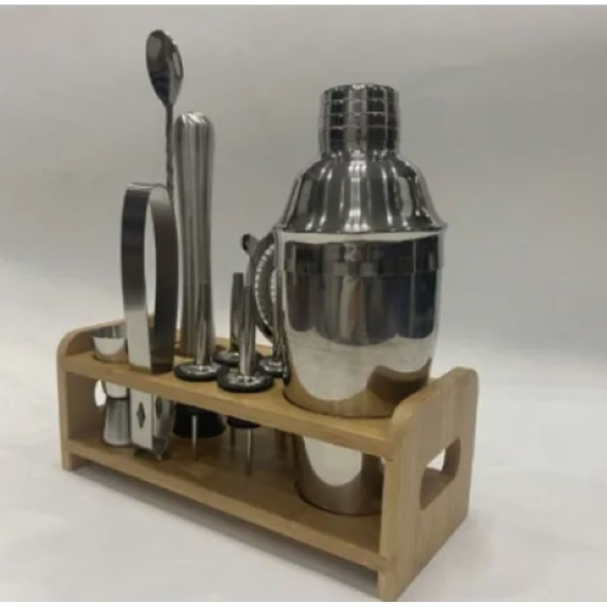 GENERICO - Set De Utensilios De Bar De Acero Inox Con Soporte