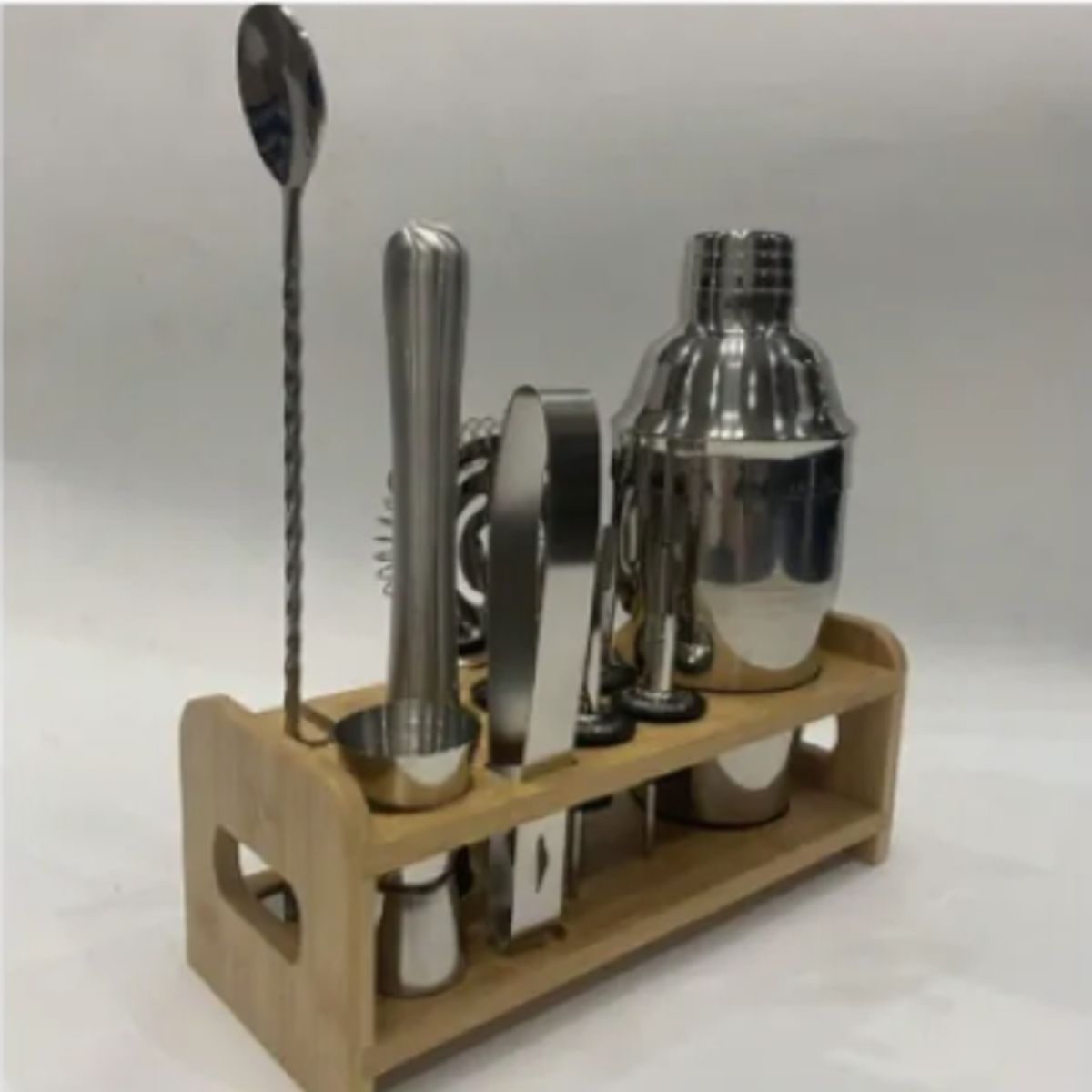 GENERICO - Set De Utensilios De Bar De Acero Inox Con Soporte