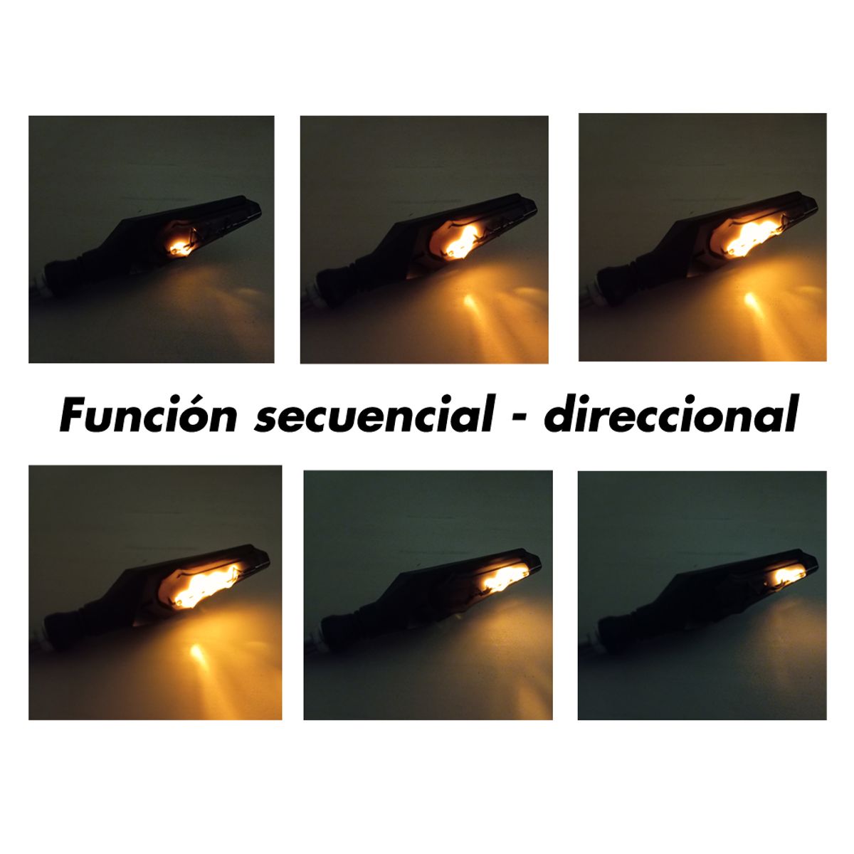 GENERICO - Direccionales Led Moto 2pcs Luz Fijo y Giro Ámbar 2 Funcione