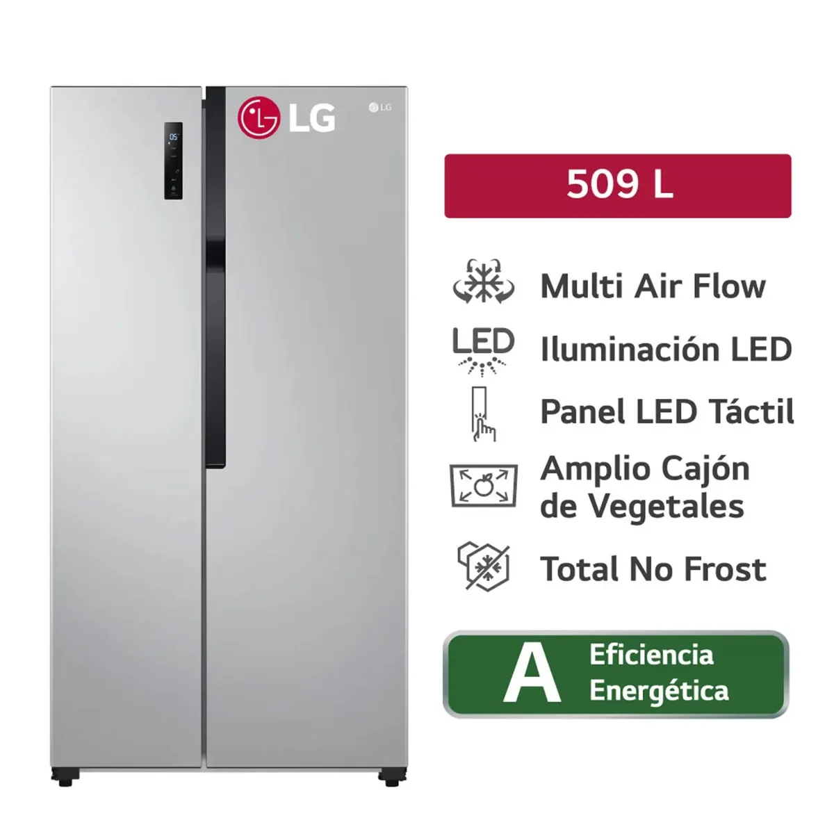 LG - REFRIGERADORA LG LS51BPP 509 LT PLATEADO NO FROST