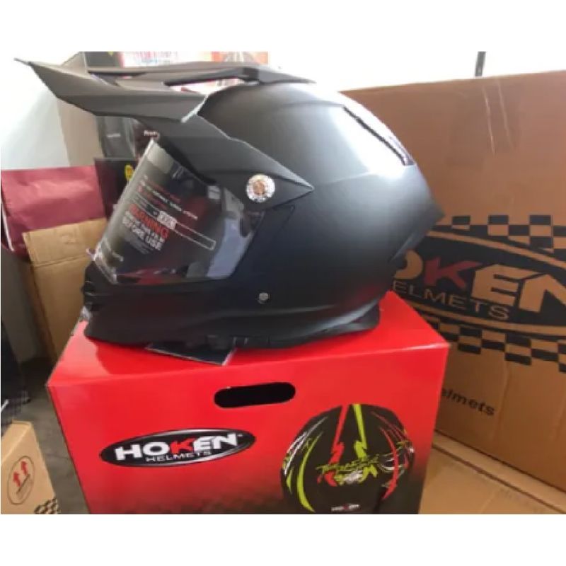 GENERICO - Casco De Moto Hoken Modelo Cross Doble Visor  / Certificado MX800-L