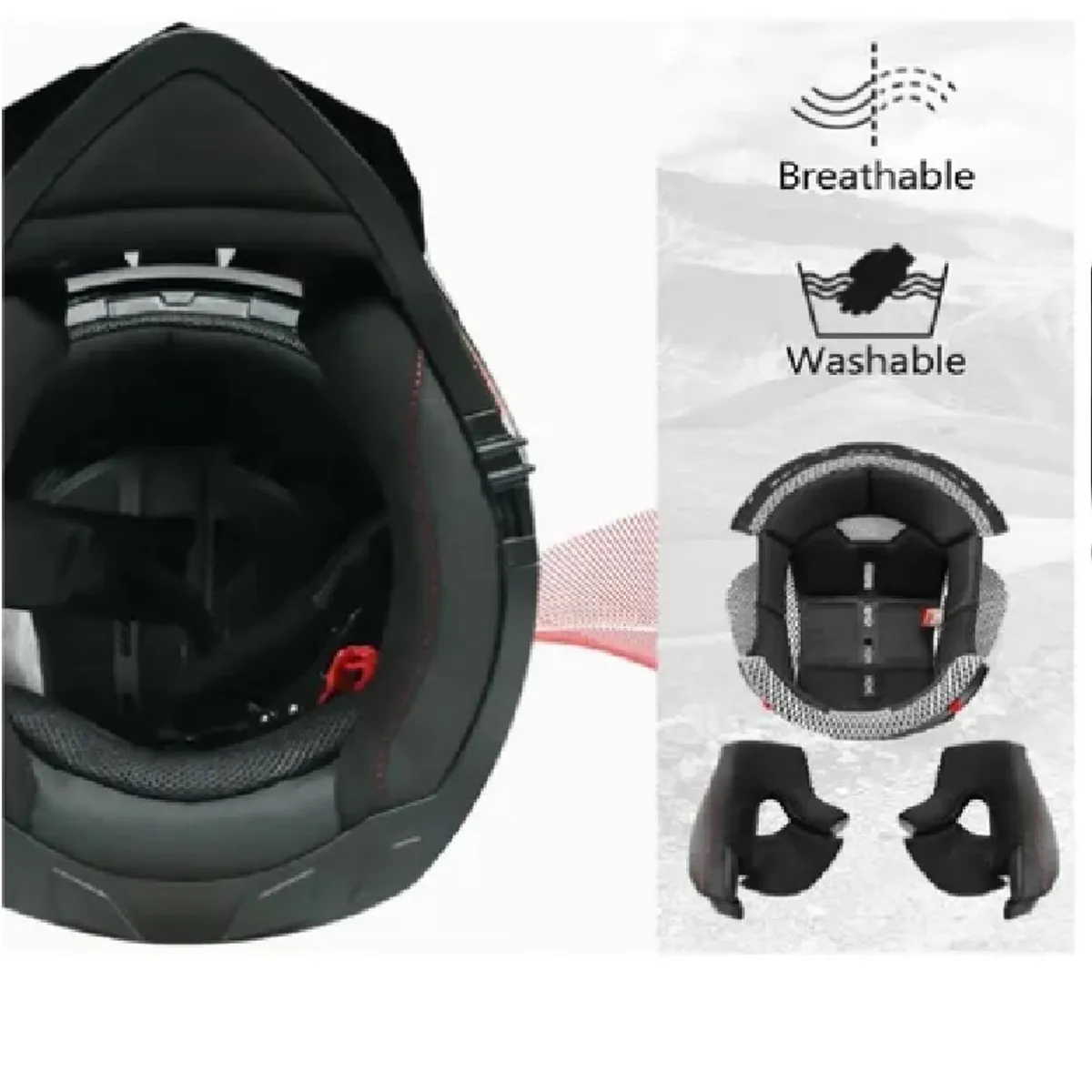 GENERICO - Casco De Moto Hoken Modelo Cross Doble Visor  / Certificado MX800-M