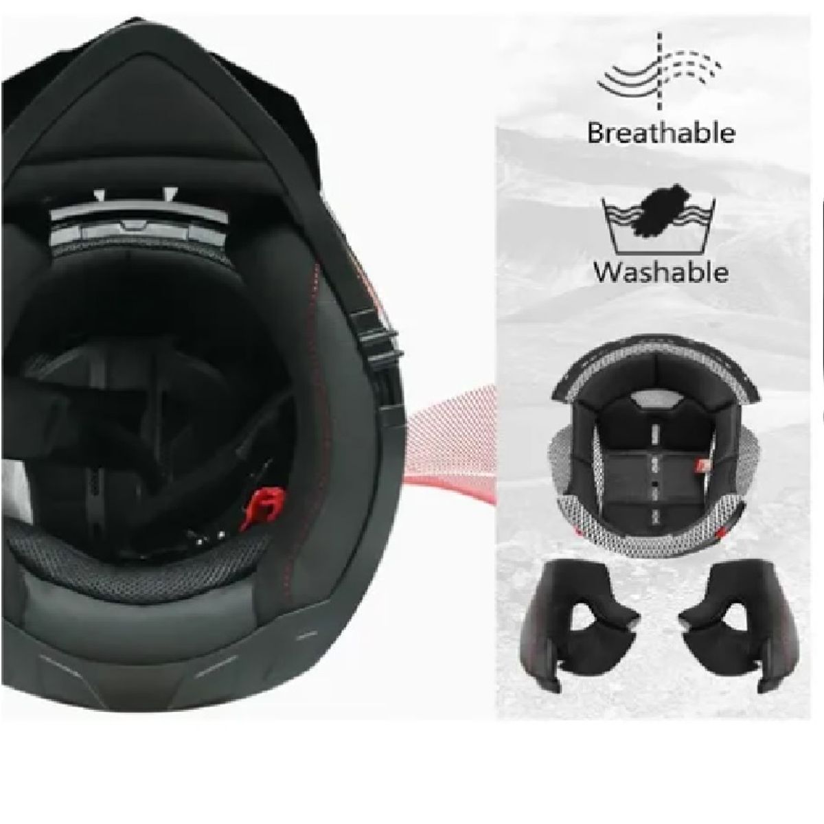 GENERICO - Casco De Moto Hoken Modelo Cross Doble Visor  / Certificado MX800-XXL