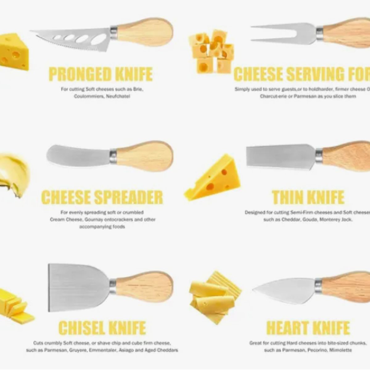 GENERICO - Set De 6 Cortadores De Queso