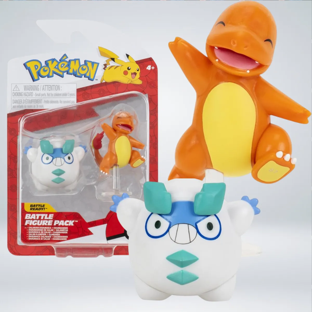 POKEMON - FIGURAS DE POKEMON BATTLE - GALARIAN DARUMAKA + CHARMANDER