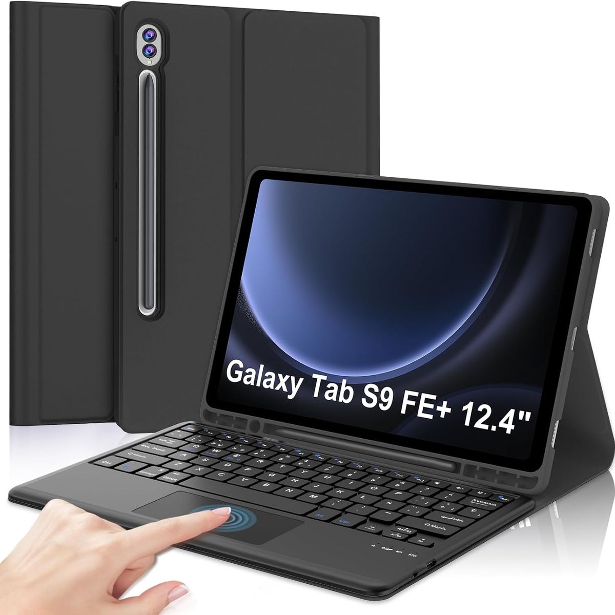 GENERICO - Funda Con Teclado Bluetooth Para Samsung S9 FE PLUS 12.4 " - NEGRO